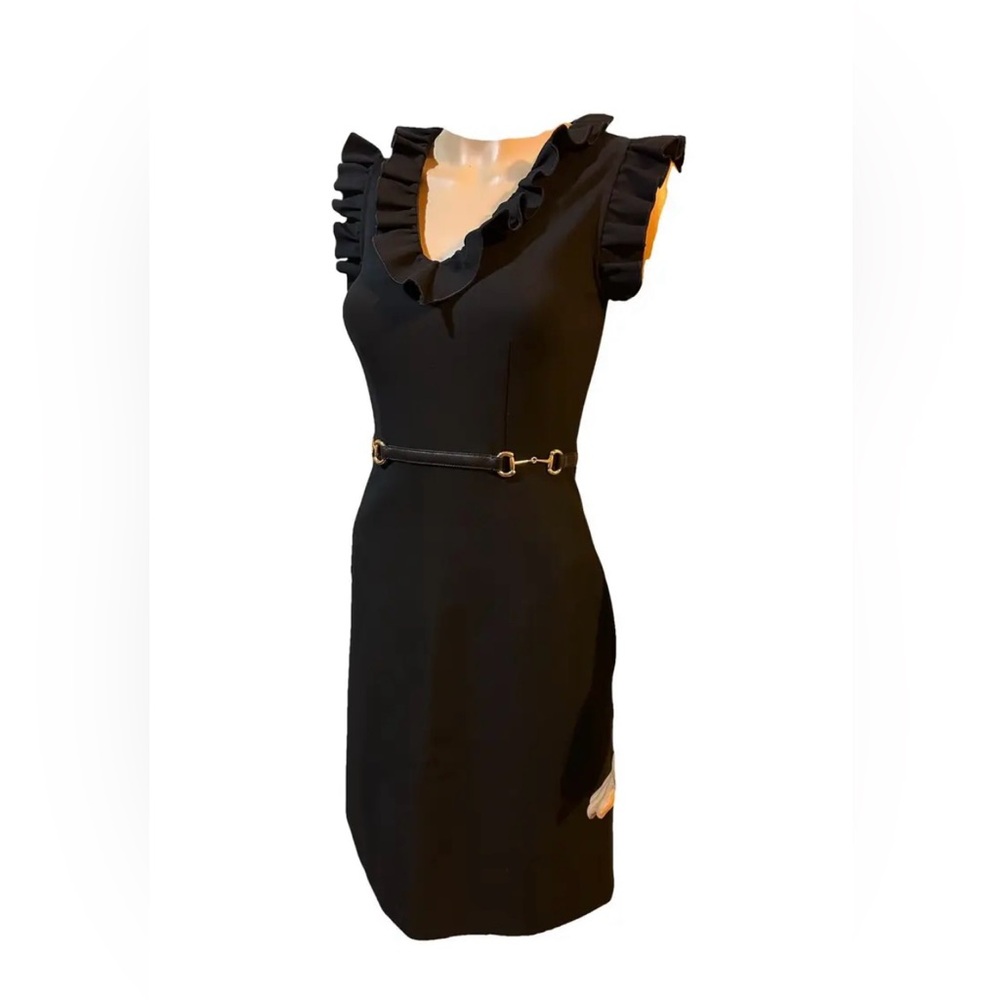 Elegant Black Ruffle Gucci Dress